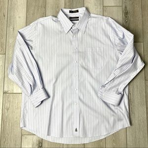SOLD Nordstrom Mens Collared Dress Shirt size 17.5 x 33 Blue Stripe Wrinkle Free